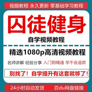 囚徒健身视频教程自重整套教案整专项训练教程+PDF电子版囚徒健身-淘宝虚拟仓