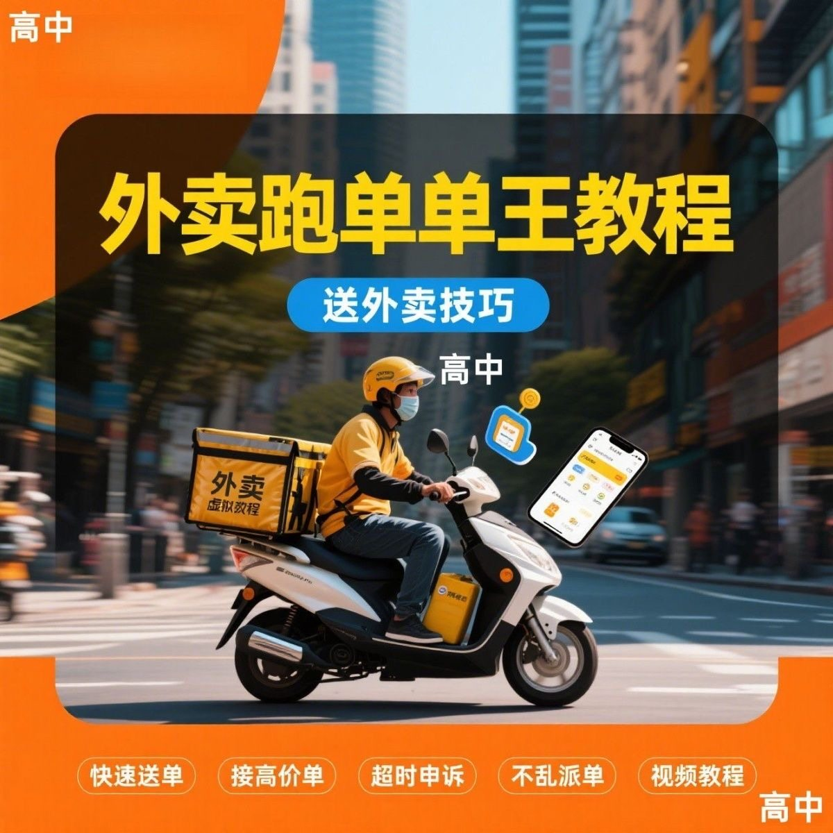 外卖员跑外卖教程抢单王教程送外卖技巧视频教程讲解高中课程-淘宝虚拟仓