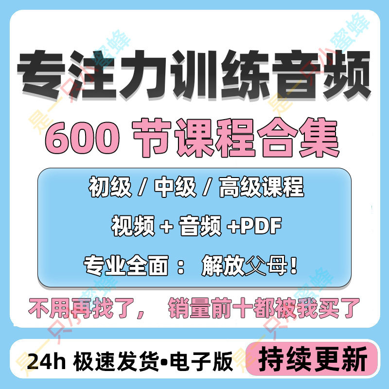 儿童专注力教程听觉注意力训练分阶全套音频视频课程早教电子版-淘宝虚拟仓